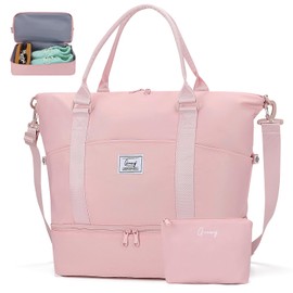 GOEWY Gym Bag for Women, Travel Essentials for Women Overnight Duffel Bags with Shoes Compartment Large Capacity Travel Duffle Bag with Dry-Wet Pocket