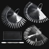 150pcs Nail Swatch Sticks with Ring, Clear Fan-shaped Nail Color