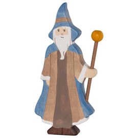 HOLZTIGER 80601 Wizard Made of Wood, Handmade Wooden Toy Made of Maple, Water-based Colours, Promotes Children's Imagination & Creativity, Made in Europe, 8 cm x 2 cm x 17 cm, from 3 Years