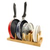 Bamboo Pot Lid Organizer for Cabinet & Kitchen Counter, Pan