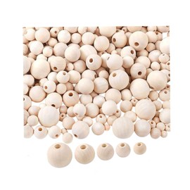 Wood Beads Round Wooden Spacer Beads Unfinished Natural Wood Loose Beads Used 300 Pcs 10/16/18/20/25MM.for Crafts Making Decorations and DIY Crafts, skrnrhrery