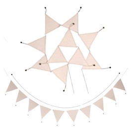 kaoco Garland, Flag Garland, Triangular Flag, Cloth, Birthday, Wall Decoration, Camping, Outdoors, Children's Room