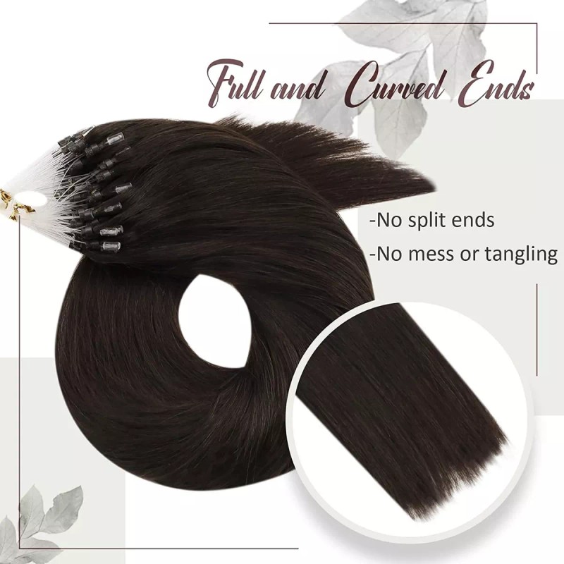 Moresoo Extensiones Cabello Natural Natural Color #2 Casta 14in 50gr