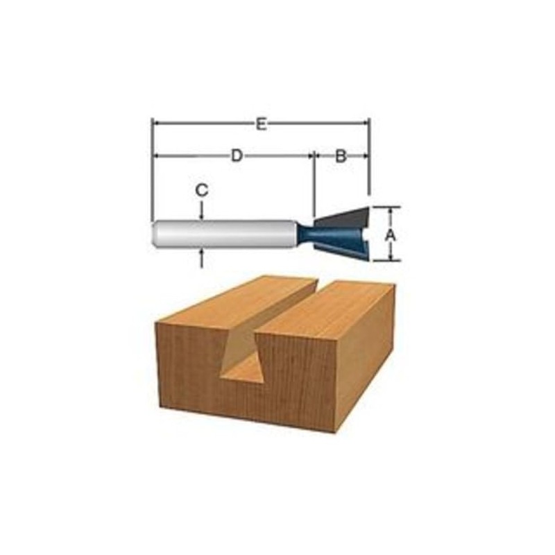 Bosch 84703MC 14° x 1/2 in. Carbide-Tipped Dovetail Router Bit