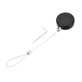 QUARKZMAN 1.8 ft Retractable Cable Lock with Latch, Remote Control Security Lock with Adjustable Cable Holder, Anti-Theft Protection for Laptop, TV, 200g, Black