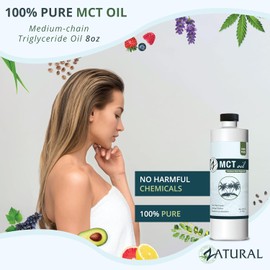 Zatural MCT Oil, Food and Therapeutic Grade, Carrier Oil, Massage Oil, Hydrating Oil, Hair Oil, 0 Additives, Pure MCT Oil (16 Ounce)