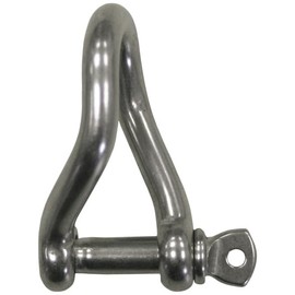 Shackle Twisted Shape Diameter 10 mm Stainless Steel V4A 1 Piece A4 Swivel Shackle Round Shackle D Shackle Connector Rope Wire Rope