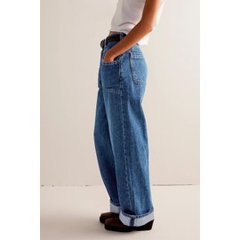 Allimy Womens Jeans High Waisted High Rise Straight Leg Baggy Ankle Wide Leg Pants Woman Y2K Mom Boyfriend Jeans for Women Trendy 2024 Denim Cargo Pants Women Navy Blue Size 14