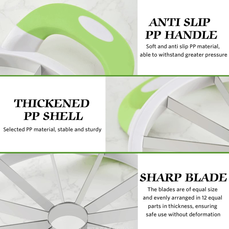 Extra Large Watermelon Slicer Cutter Comfort Silicone Handle Stainless Steel