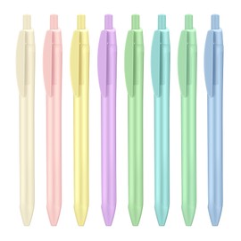 Colourcolor Pastel Retractable Ballpoint Pens,Medium Point 1.0mm Black Ink,Quick Drying,Smearing and Smudging Proof,Smooth Ink Pens (8)