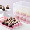 Juvale 3-Tier Cupcake Carrier - Airtight Plastic Container for Baking