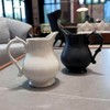 WAIT FLY Vintage Embossed Ceramic Creamer and Sugar Bowl Set,