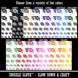 Class of 2025 Written on Graduation Cap Temporary Tattoo Water Resistant Fake Body Art Set Collection - Yellow (One Sheet)