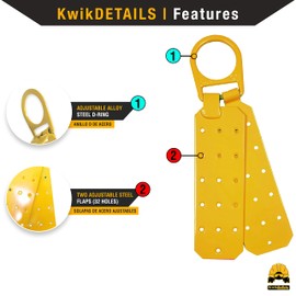 KwikSafety - Charlotte, NC - GATOR [BUNDLE] Roof Anchor, 50’ VLA, 6’ Safety Lanyard, Cross Arm Strap, 1D Ring Full Body Safety Harness, Tool Lanyard ANSI Tested OSHA Fall Protection Equipment Roofing