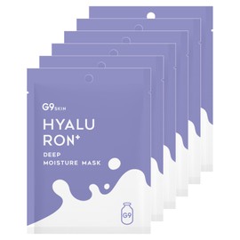 G9 HYALURON+ DEEP MOIST MASK 0.8 fl oz (22 ml) Set of 6 Individual Packaging (Highly Moisturizing, Hurrica), G9 Sheet Mask, Mask Pack, Face Mask, 8 Types of Hyaluronic Acid, 5 Ceramides, 17 Amino