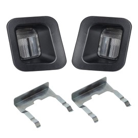HERCOO License Plate Lights Lamp Lens Black Clips Housing Compatible with 2003-2018 Dodge Ram 1500 2500 3500 Pickup Truck Rear Step Bumper Aftermarket Replacement, Pack of 2