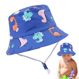 Sonnenhut baby, Fischerhut kinder, uv hut kinder, Sonnenschutz Sommer Bucket Hat mit Verstellbarem Kinnriemen, Strandhut für Mädchen, Junge（Blau）