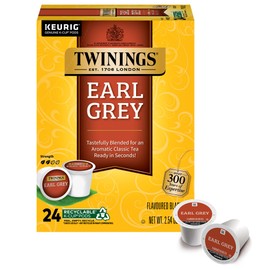 Twinings Earl Grey Black Tea K-Cup Pods for Keurig, 24 Count (Pack of 1), Flavoured with Citrus and Bergamot, Caffeinated, Enjoy Hot or Iced