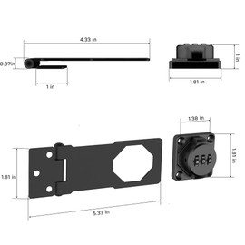 RETRIN 3-Digit Combination Lock, Black, Keyless, Zinc Alloy, Cabinet Door Latch, Easy DIY Installation, Wide Range of Uses