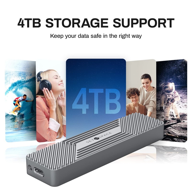 SETMSPACE - Carcasa M.2, carcasa NVMe de 10 Gbps y