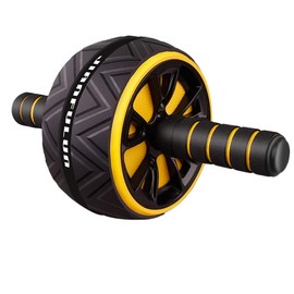 FK Sports Ab Roller for Abdominal & Core Strength Training, Abs Roller Exercise Wheel for Home Gym Fitness, Ab Rollers wheels with Knee Pad Accessories (Yellow)