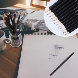 NyxSeat Set of 12, Drawing Pencils Set, Pencils Various Hardness Grades Set 2H H F HB B 2B 3B 4B 5B 6B 7B 8B, Sketching Pencil Set for Children, Adults, Artists, Beginners (Black)