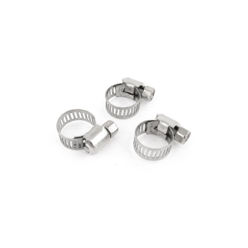Sourcingmap 3pcs Stainless Steel 8-14mm Hose Pipe Clamps Clips Fastener