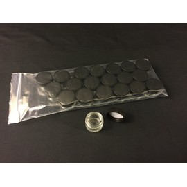 5 ml Small GLASS Jars with BLACK Screw Top Lids (20)