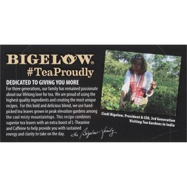 Bigelow Tea Peak Energy plus extra L-Theanine & Caffeine, 18 Count (Pack of 6), 108 Total Tea Bags