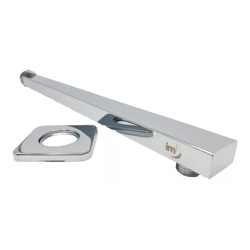 IML Regadera Cuadrada 20cm Tipo Lluvia + Tubo Cuadrado 40cm