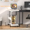 Computer Tower Stand with Power Strips, Height Adjustable PC Tower