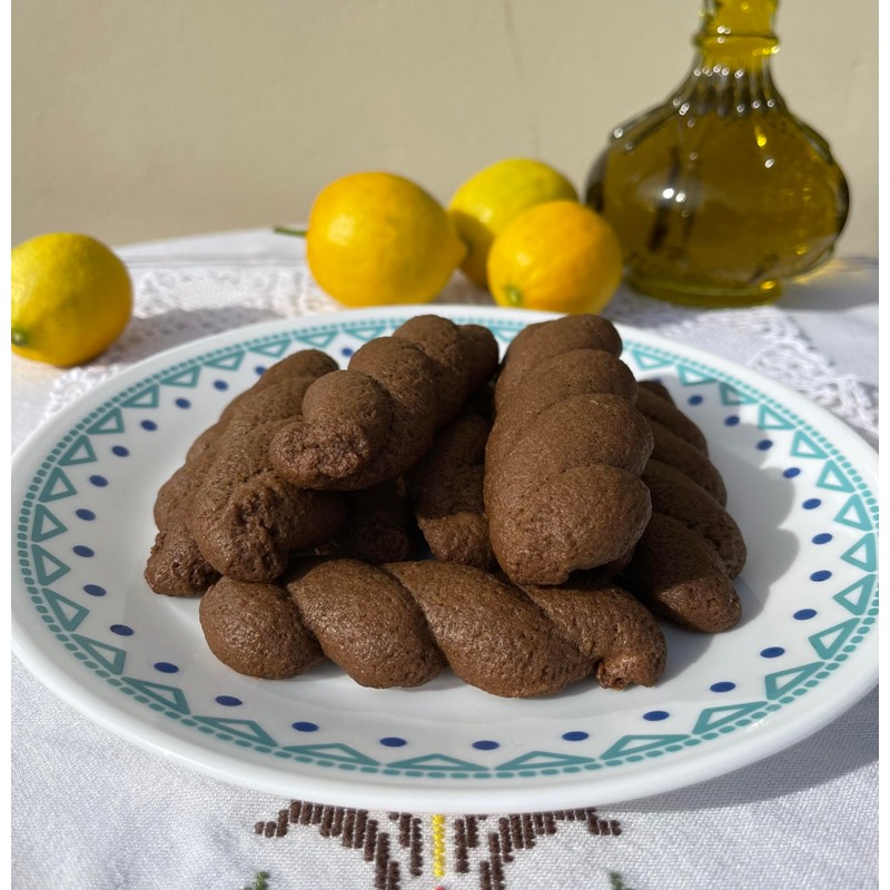 Dairy-free Carob Hand Made Traditional Greek Olive Oil Cookies