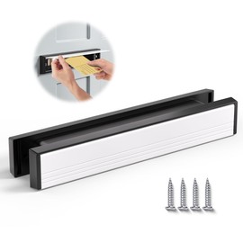 Bwintech 1 Set 325 * 50MM (12.8") White Aluminium Adjustable Depth Door Letterbox,Fit for 40-70mm Thickness Wooden,UPVC,Composite,Internal and External Doors