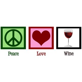 CafePress Peace Love Wine Memory Keepsake Jewelry Box, 5"x5"x3.75"