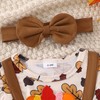 YINGISFITM Thanksgiving Baby Girl Outfit Turkey Romper Dress Long Sleeve