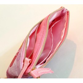 Sanrio My Melody 2-Zippered Pouch Change Coin Purse Card Holder Wallet Bag Case