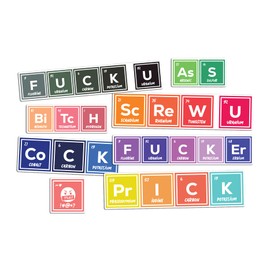 A4 Sticker Sheet Swear Words Elements Vinyl Stickers - Chemical Science Periodic Table Funny Insult Idiot Joke Friend Aesthetic #81971