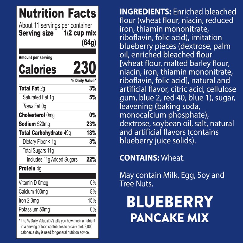 Krusteaz Complete Pancake Mix, Blueberry Pancake Mix, 25.2-Ounce Box (Pack