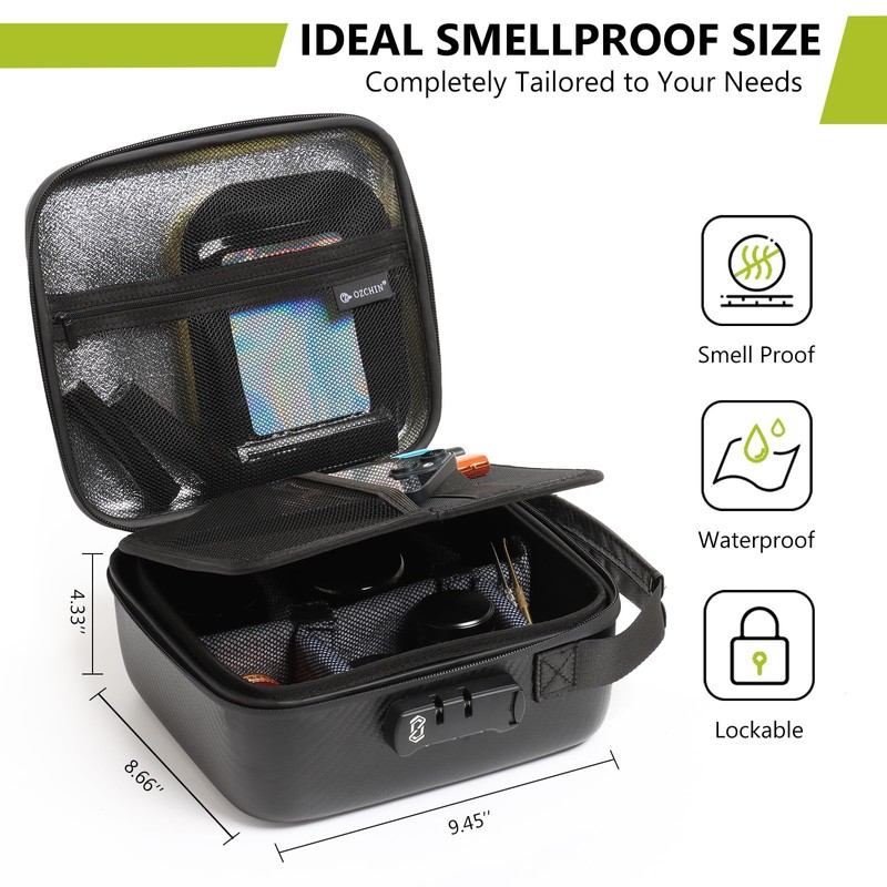 OZCHIN Smell Proof Portable Protection Hard EVA Bag With Combination