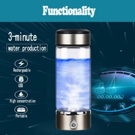 Wasserstoff Generator, Hydrogen Water Bottle, 420ML Wasserstoff-Wassergenerator, Tragbarer USB Wasserionisator, Pem Technologie Hydrogen Wasserstoffreiche Generator für Sport (A - 420ml)