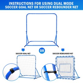 4x4FT Dual-mode Soccer Goal & Rebounder Net,Premium Durability for Intense Shooting Training,Quick-Switch Angle Soccer Training for Control,Passing Practice,Easy Setup Soccer Gifts for Kids Teen Adult