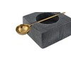 Cruiser’s Caché | Gray Marble Salt Cellar and Gold Spoon