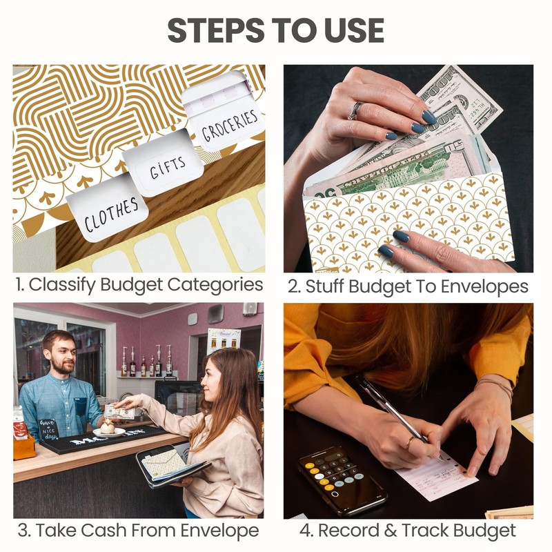 Cash Envelope Wallet All in One Budget System with 12x