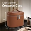 Estuche para cosméticos de piel, bolsa de maquillaje portátil, compartimento