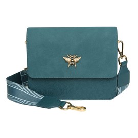 Alice Wheeler Vegan Leather Mini High-bury Crossbody Bag Bee (Teal)