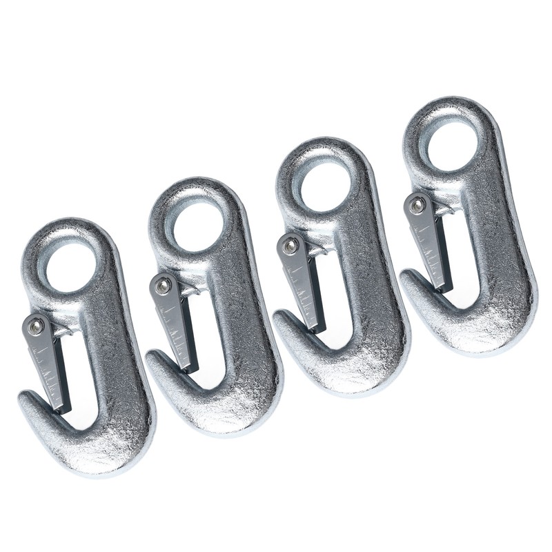 4Pcs Trailer Snap Hook 90mm Iron Tow Hook Safety Chain