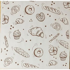 Papel grado alimenticio varios tipos, papel de envoltura de alimentos resistente a la grasa para el hogar, cocina, envolver pan, hamburguesa y sándwich 30 x 30 cms de 100 hojas (PAN 100)