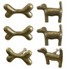 Adorable Golden Retriever + Dog Bone Cabinet Knobs, 6Pcs Bronze