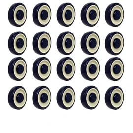 SYRATION Shopping Cart 5"x1-1/4" 3/8"Bore Polyurethane Wheel - Load Capacity 350Lbs each (20-Pack 3/8" Bore(Navy/Beige))