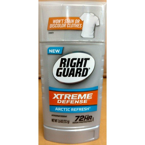 Right Guard Total Defense 5, Invisible Solid, Antiperspirant Deodorant, Arctic Refresh, 2.6 Oz. (Pack of 2)